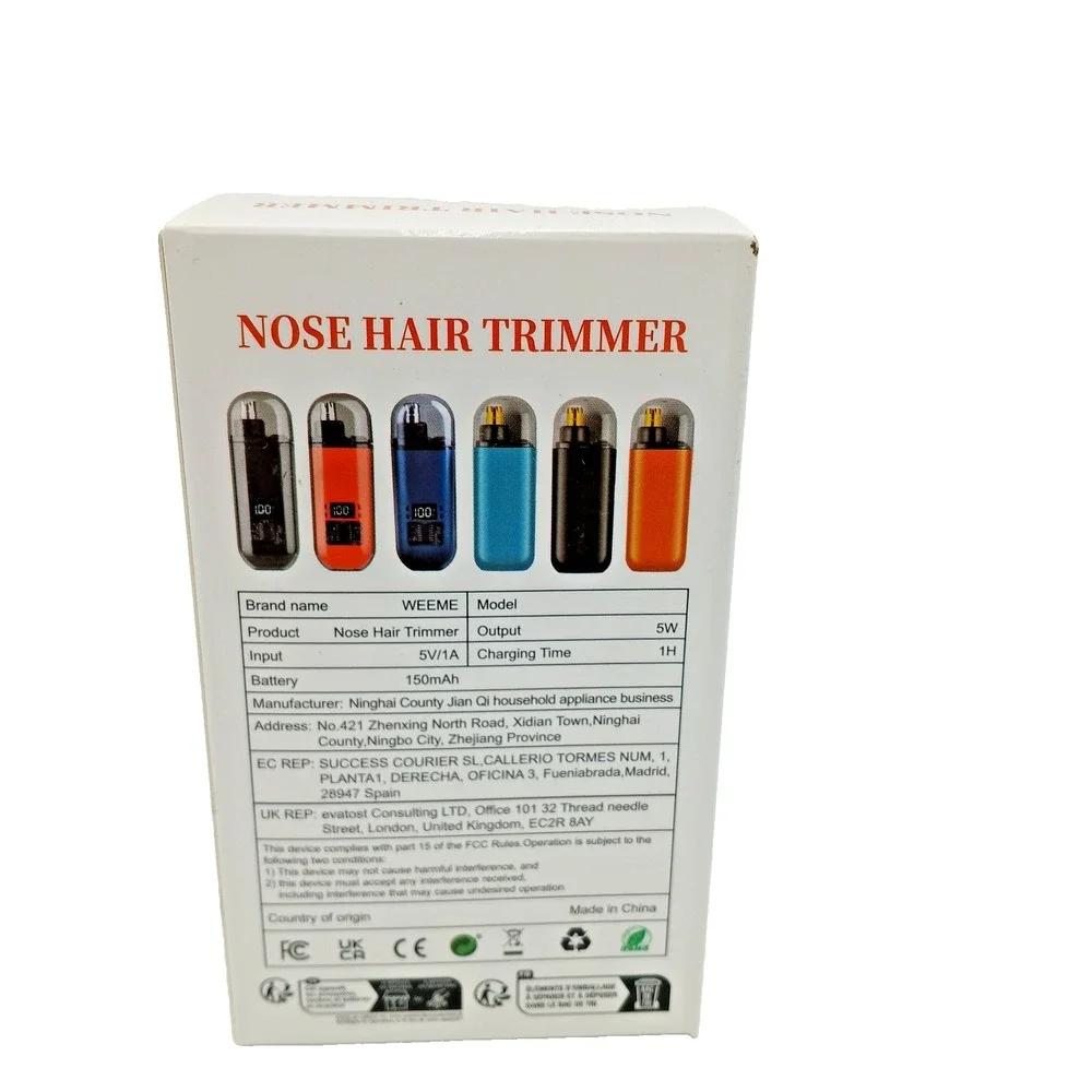 USB Rechargeable Nose Ear Hair Trimmer for Men Portable Clipper Original Orange